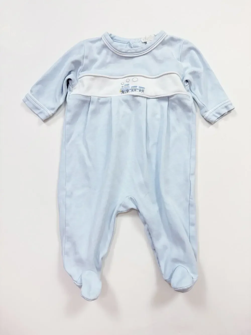 Kissy Kissy Light Blue Train Footie
